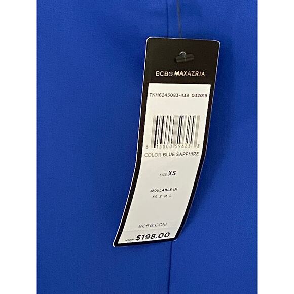 BCBG Max Azria Sapphire Blue XS Extra Small Petite Dress - Retails $198 New Tags - Picture 5 of 11